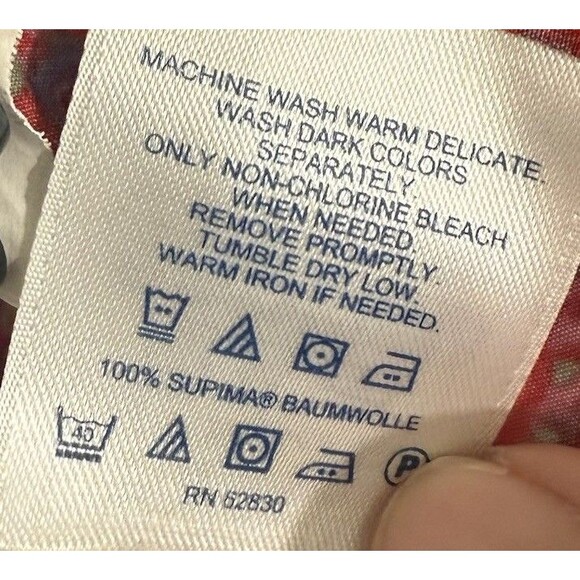 Lands End Long Sleeve Button Up 24W Turquoise Blue Supima Cotton No Iron Preppy - Picture 5 of 5